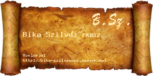 Bika Szilvánusz névjegykártya